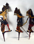 Set of 3 Wooden Wayang Kulit Indonesian Shadow Puppets-1. Asian & Chinese Furniture, Art, Antiques, Vintage Home Décor for sale at FEA Home