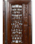 Set of Four Carved Elm Screen Panels with Fretwork, Foliage and Floral Motifs-11. Asian & Chinese Furniture, Art, Antiques, Vintage Home Décor for sale at FEA Home