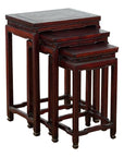 Set of Three Chinese Vintage Rosewood Nesting Tables with Reddish Brown Patina-1. Asian & Chinese Furniture, Art, Antiques, Vintage Home Décor for sale at FEA Home