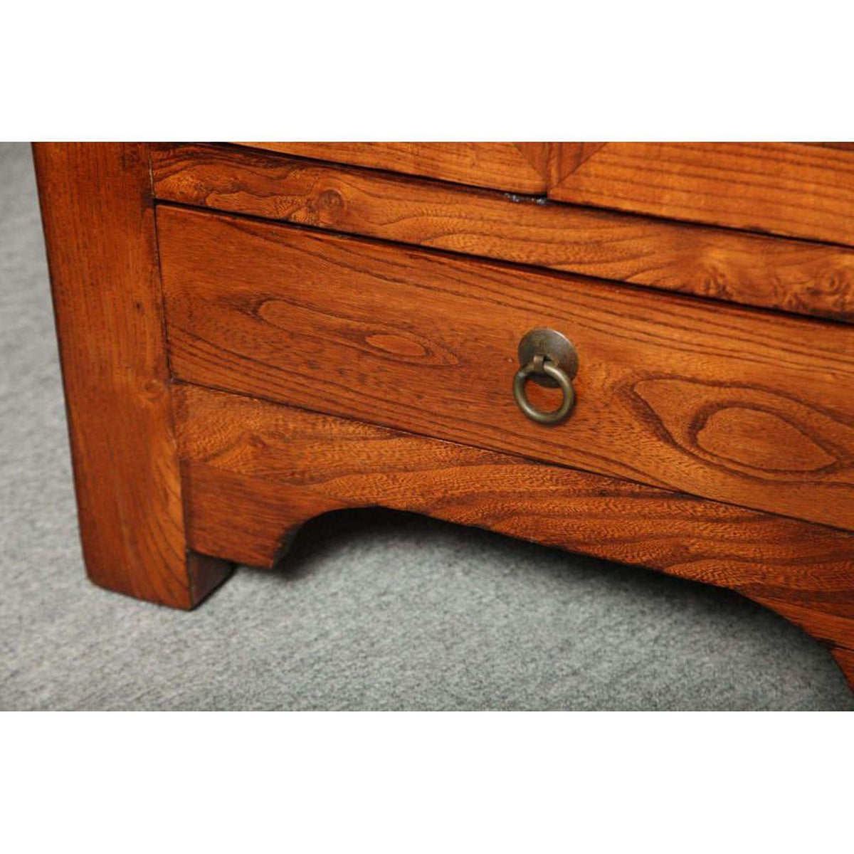 Shanxi Style Elmwood Bedside Cabinet With Traditional Brass Hardware-10. Asian & Chinese Furniture, Art, Antiques, Vintage Home Décor for sale at FEA Home