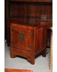 Shanxi Style Elmwood Bedside Cabinet With Traditional Brass Hardware-2. Asian & Chinese Furniture, Art, Antiques, Vintage Home Décor for sale at FEA Home