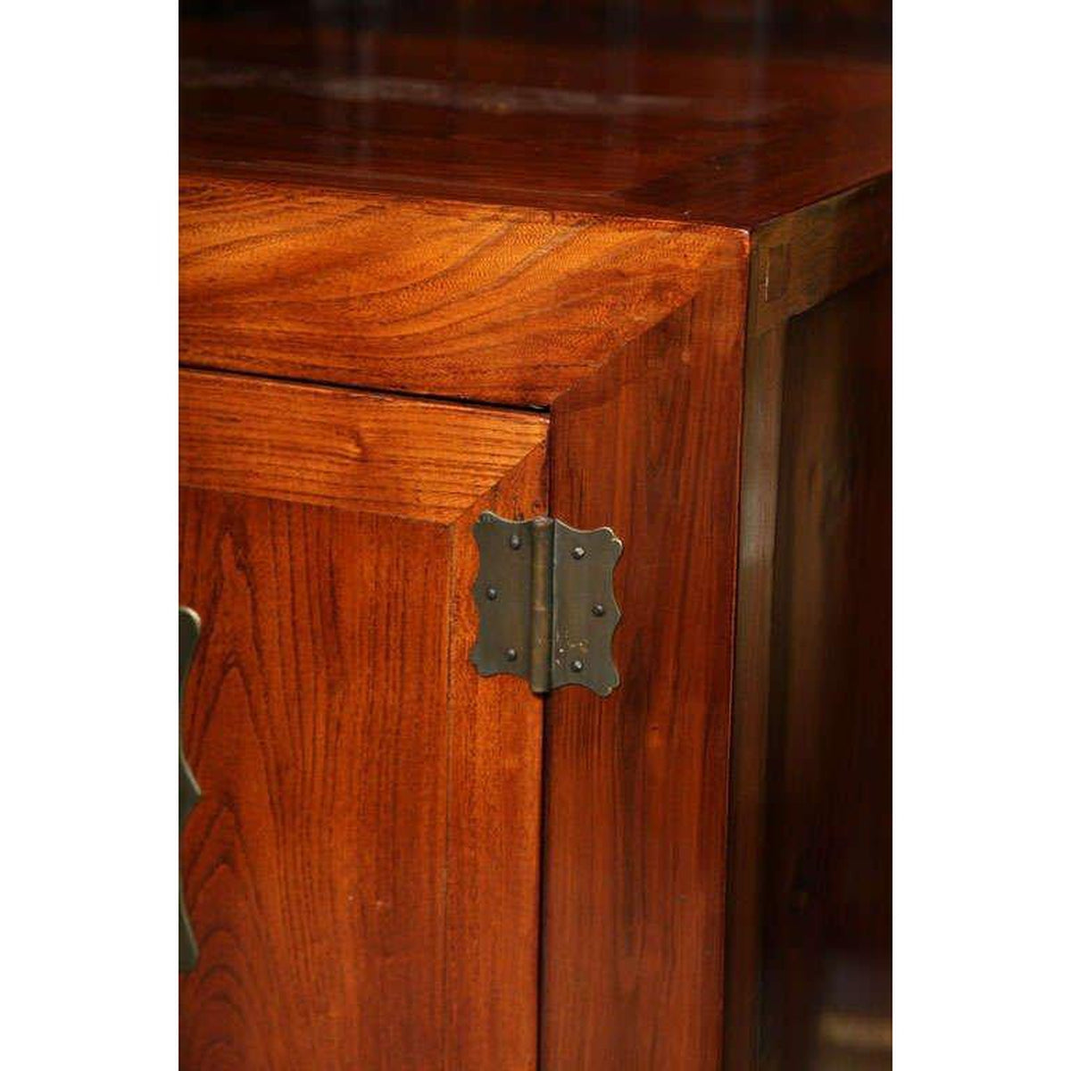 Shanxi Style Elmwood Bedside Cabinet With Traditional Brass Hardware-9. Asian & Chinese Furniture, Art, Antiques, Vintage Home Décor for sale at FEA Home