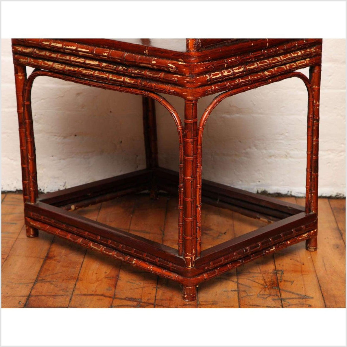 Single 19th Century Chinese Horseshoe-Back Bamboo Armchair with Elm Base-5. Asian & Chinese Furniture, Art, Antiques, Vintage Home Décor for sale at FEA Home