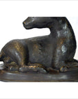 Sitting Deer Bronze Sculpture-3. Asian & Chinese Furniture, Art, Antiques, Vintage Home Décor for sale at FEA Home