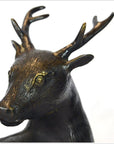 Sitting Deer Bronze Sculpture-5. Asian & Chinese Furniture, Art, Antiques, Vintage Home Décor for sale at FEA Home
