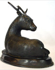 Sitting Deer Bronze Sculpture-6. Asian & Chinese Furniture, Art, Antiques, Vintage Home Décor for sale at FEA Home