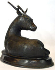 Sitting Deer Bronze Sculpture-6. Asian & Chinese Furniture, Art, Antiques, Vintage Home Décor for sale at FEA Home