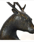 Sitting Deer Bronze Sculpture-7. Asian & Chinese Furniture, Art, Antiques, Vintage Home Décor for sale at FEA Home