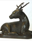 Sitting Deer Bronze Sculpture-1. Asian & Chinese Furniture, Art, Antiques, Vintage Home Décor for sale at FEA Home