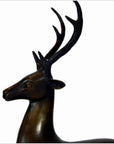 Sitting Deer Bronze Sculpture-2. Asian & Chinese Furniture, Art, Antiques, Vintage Home Décor for sale at FEA Home
