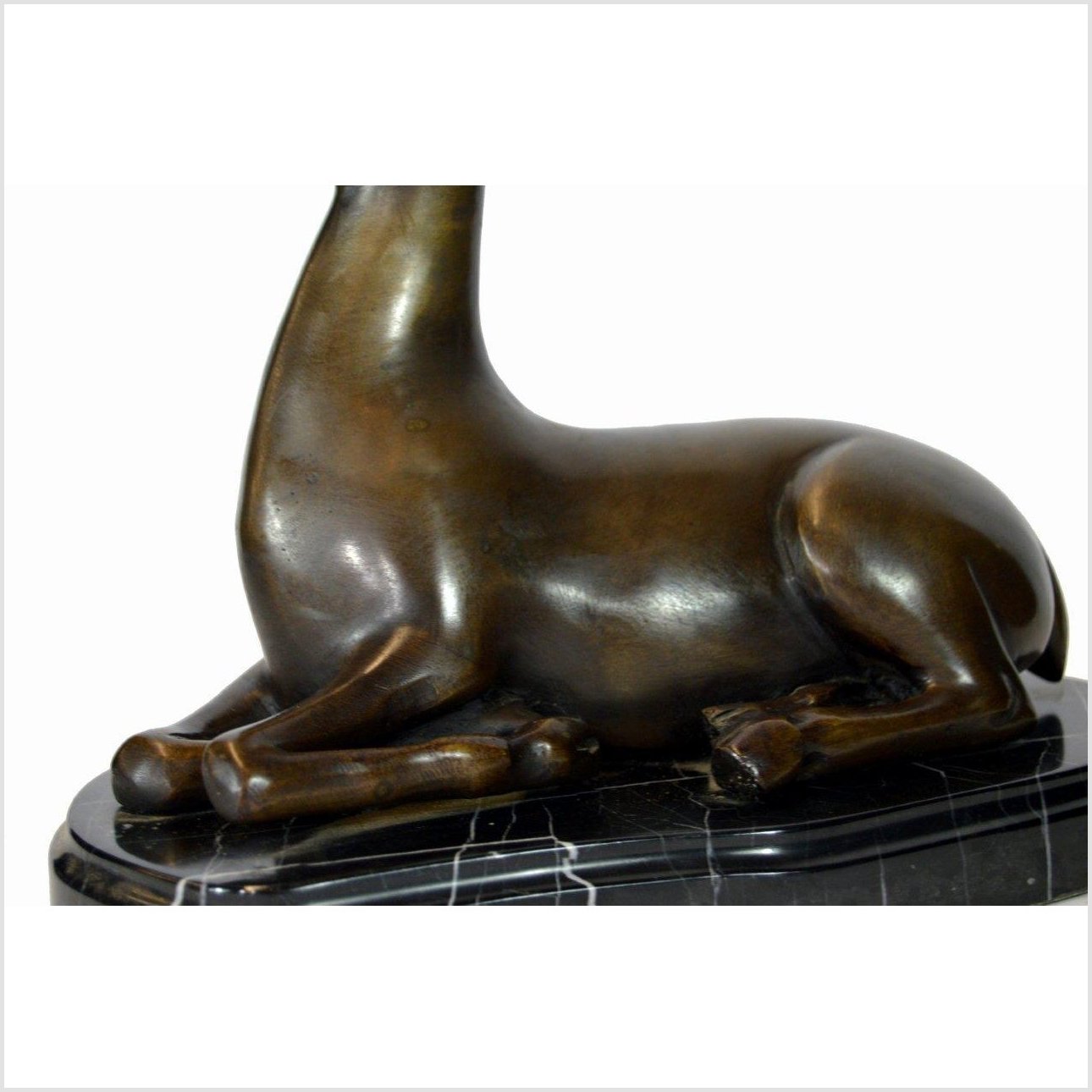 Sitting Deer Bronze Sculpture-3. Asian & Chinese Furniture, Art, Antiques, Vintage Home Décor for sale at FEA Home
