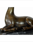Sitting Deer Bronze Sculpture-3. Asian & Chinese Furniture, Art, Antiques, Vintage Home Décor for sale at FEA Home