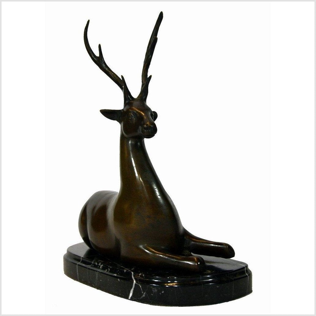 Sitting Deer Bronze Sculpture-4. Asian & Chinese Furniture, Art, Antiques, Vintage Home Décor for sale at FEA Home