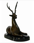 Sitting Deer Bronze Sculpture-4. Asian & Chinese Furniture, Art, Antiques, Vintage Home Décor for sale at FEA Home