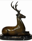 Sitting Deer Bronze Sculpture-5. Asian & Chinese Furniture, Art, Antiques, Vintage Home Décor for sale at FEA Home