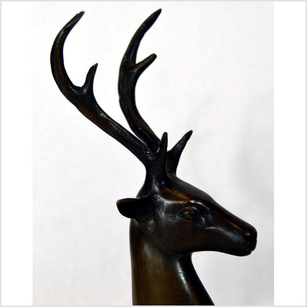 Sitting Deer Bronze Sculpture-6. Asian & Chinese Furniture, Art, Antiques, Vintage Home Décor for sale at FEA Home