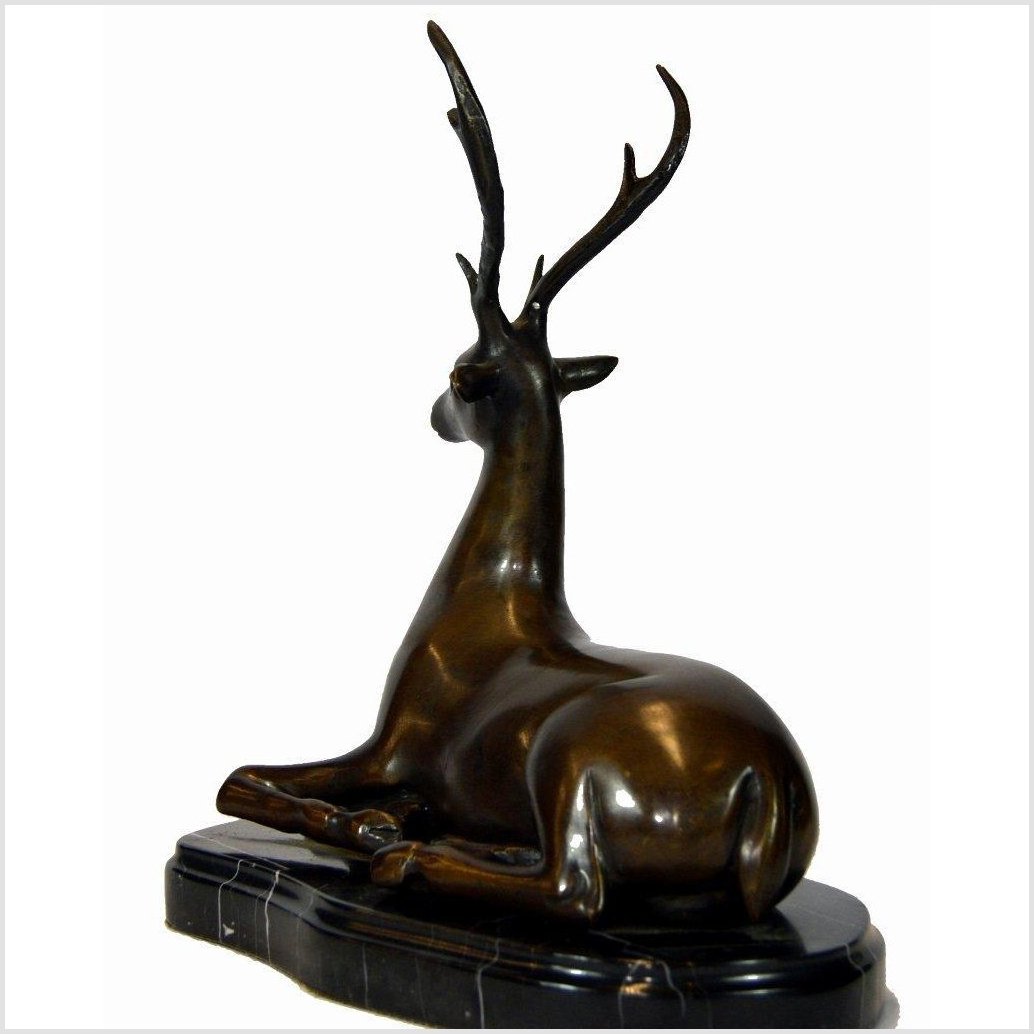 Sitting Deer Bronze Sculpture-8. Asian & Chinese Furniture, Art, Antiques, Vintage Home Décor for sale at FEA Home