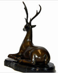 Sitting Deer Bronze Sculpture-8. Asian & Chinese Furniture, Art, Antiques, Vintage Home Décor for sale at FEA Home