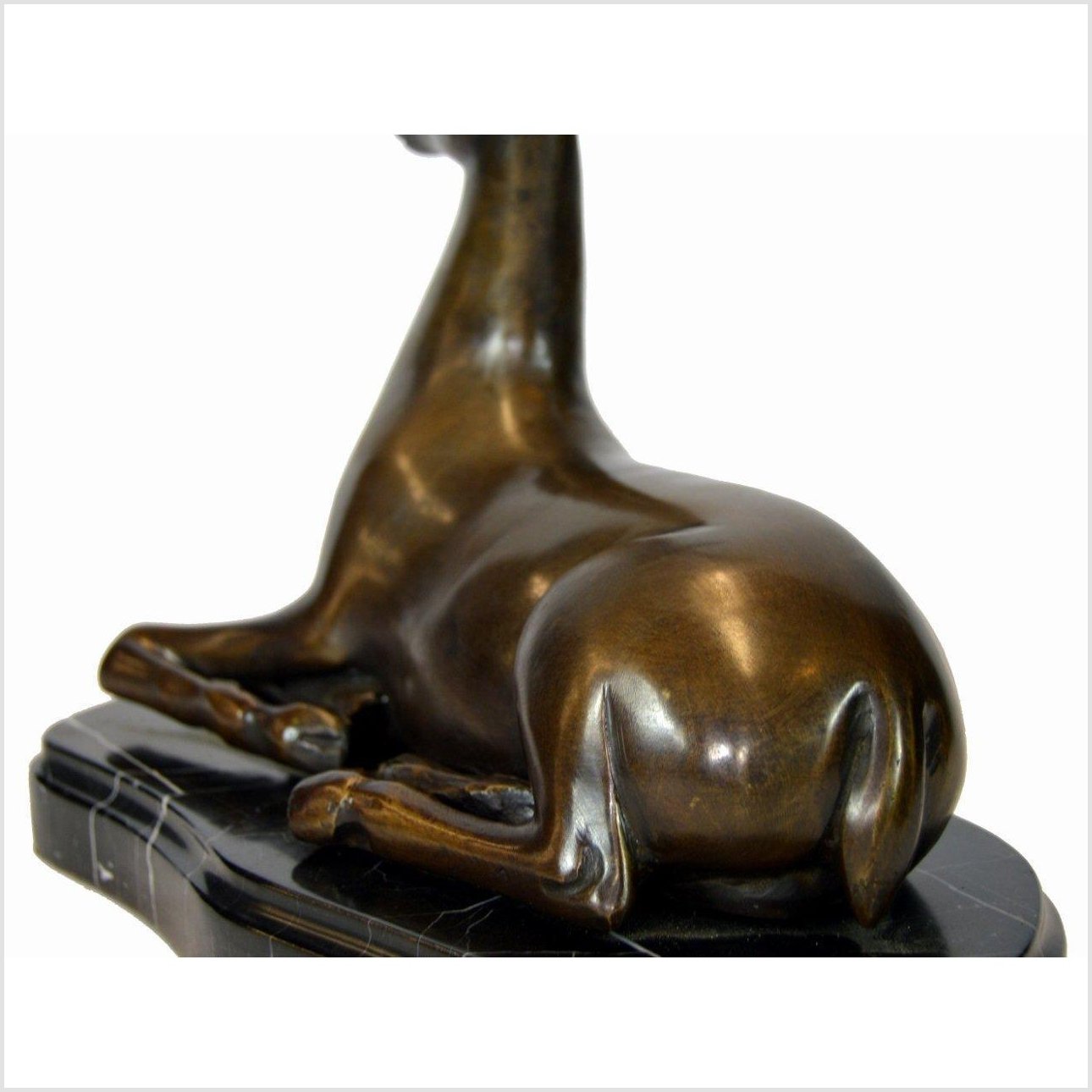 Sitting Deer Bronze Sculpture-9. Asian & Chinese Furniture, Art, Antiques, Vintage Home Décor for sale at FEA Home