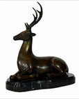Sitting Deer Bronze Sculpture-1. Asian & Chinese Furniture, Art, Antiques, Vintage Home Décor for sale at FEA Home