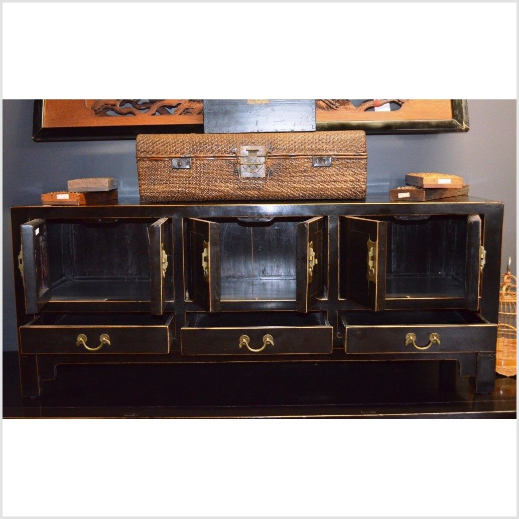 Small Black Lacquer Kang Cabinet-3. Asian & Chinese Furniture, Art, Antiques, Vintage Home Décor for sale at FEA Home