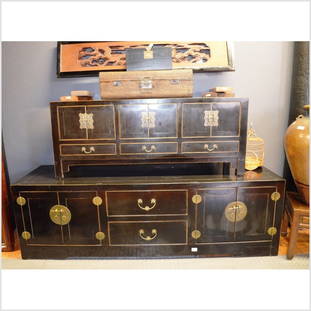 Small Black Lacquer Kang Cabinet-5. Asian & Chinese Furniture, Art, Antiques, Vintage Home Décor for sale at FEA Home