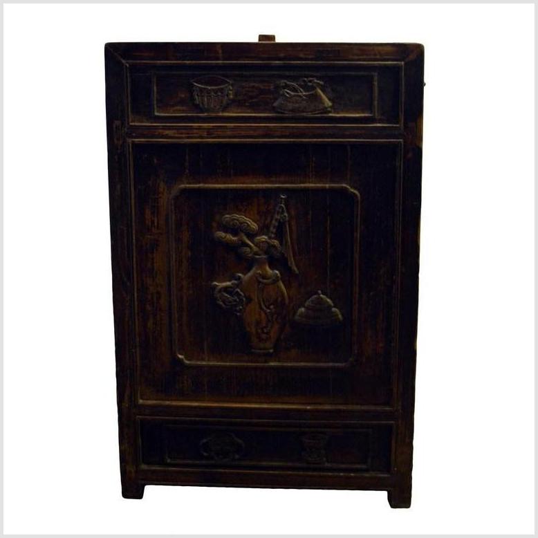 Antique Carved Side Cabinet-4. Asian & Chinese Furniture, Art, Antiques, Vintage Home Décor for sale at FEA Home