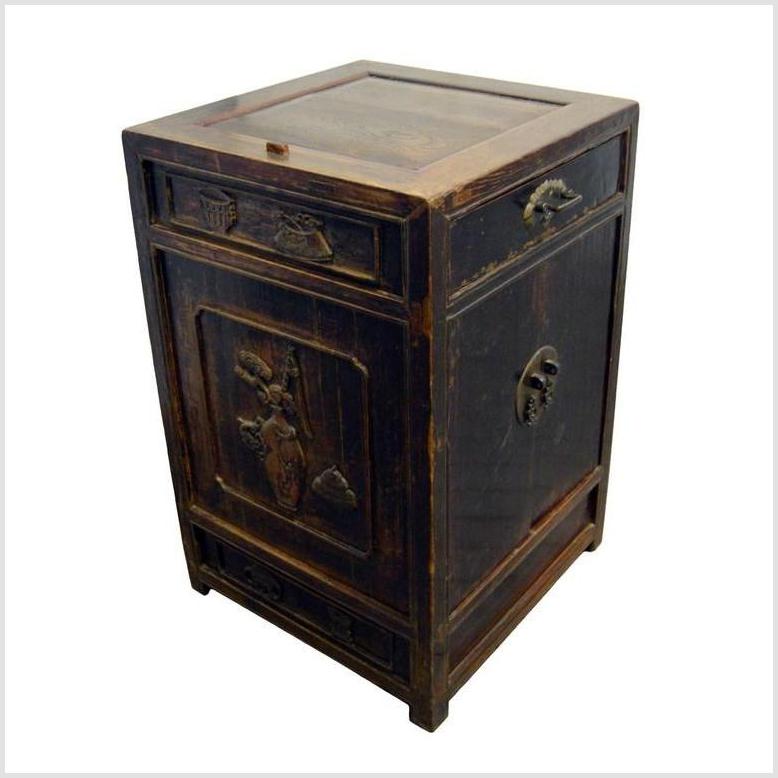 Antique Carved Side Cabinet-5. Asian & Chinese Furniture, Art, Antiques, Vintage Home Décor for sale at FEA Home