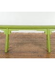 Small Vintage Javanese Bench with A-Frame Base and Custom Green Finish-1. Asian & Chinese Furniture, Art, Antiques, Vintage Home Décor for sale at FEA Home