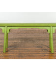 Small Vintage Javanese Bench with A-Frame Base and Custom Green Finish-15. Asian & Chinese Furniture, Art, Antiques, Vintage Home Décor for sale at FEA Home