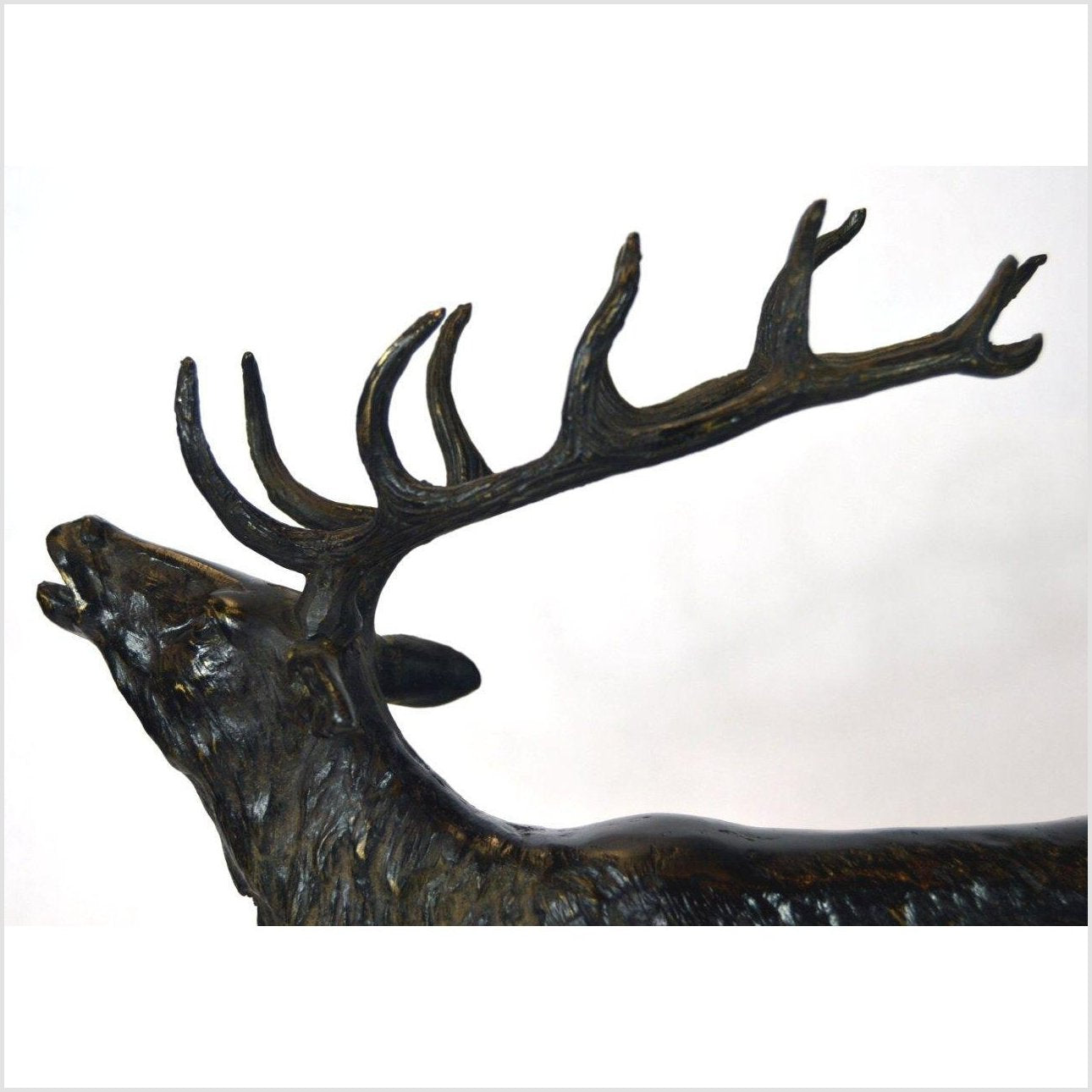 Standing Buck Bronze Sculpture-4. Asian & Chinese Furniture, Art, Antiques, Vintage Home Décor for sale at FEA Home