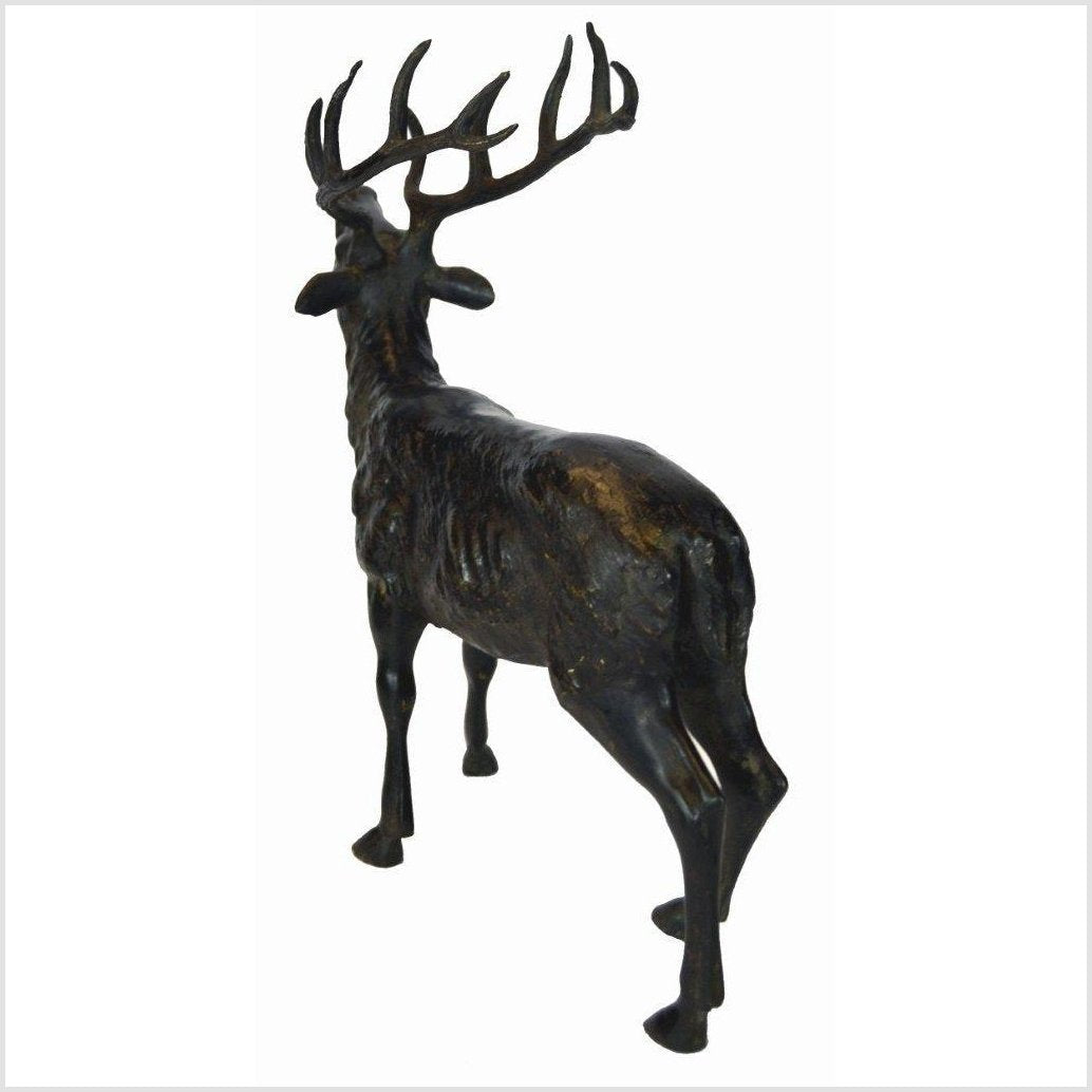 Standing Buck Bronze Sculpture-5. Asian & Chinese Furniture, Art, Antiques, Vintage Home Décor for sale at FEA Home