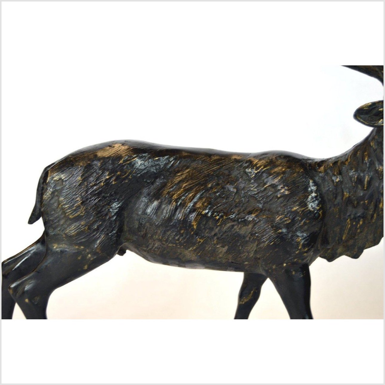 Standing Buck Bronze Sculpture-9. Asian & Chinese Furniture, Art, Antiques, Vintage Home Décor for sale at FEA Home