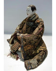 Ornate kimono-clad Taisho Samurai Doll against a plain background, full view.