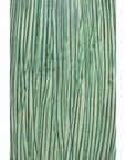 Close-up of green and white ceramic Thai Tall Green Vase with vertical lines resembling plant stems.