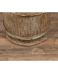 Tall Vintage Rustic Wooden Barrel with Slatted Body and Rope-Style Motifs-8. Asian & Chinese Furniture, Art, Antiques, Vintage Home Décor for sale at FEA Home