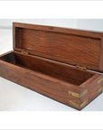 Teak and Brass Pencil/Jewelry Box-3. Asian & Chinese Furniture, Art, Antiques, Vintage Home Décor for sale at FEA Home