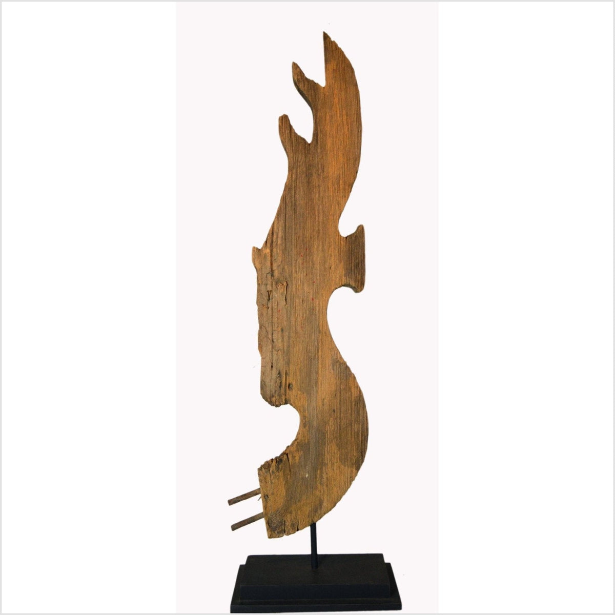Thai 19th Century Carved Wood Temple Dragon Sculpture Mounted on Metal Base-7. Asian & Chinese Furniture, Art, Antiques, Vintage Home Décor for sale at FEA Home
