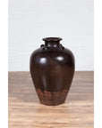 Thai Brownware Monochrome Water Jar with Carrying Handles, Early 20th Century-9. Asian & Chinese Furniture, Art, Antiques, Vintage Home Décor for sale at FEA Home