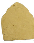 Beige terracotta Thai miniature shrine with arched top and uneven surface on a white background.
