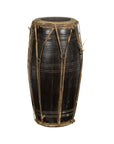 Thai Wood and Leather Klong Khaek Processional Drum with Distressed Appearance-1. Asian & Chinese Furniture, Art, Antiques, Vintage Home Décor for sale at FEA Home
