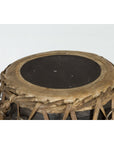 Thai Wood and Leather Klong Khaek Processional Drum with Distressed Appearance-11. Asian & Chinese Furniture, Art, Antiques, Vintage Home Décor for sale at FEA Home