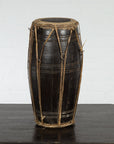 Thai Wood and Leather Klong Khaek Processional Drum with Distressed Appearance-2. Asian & Chinese Furniture, Art, Antiques, Vintage Home Décor for sale at FEA Home