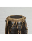 Thai Wood and Leather Klong Khaek Processional Drum with Distressed Appearance-6. Asian & Chinese Furniture, Art, Antiques, Vintage Home Décor for sale at FEA Home