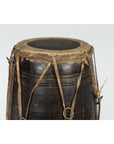 Thai Wood and Leather Klong Khaek Processional Drum with Distressed Appearance-7. Asian & Chinese Furniture, Art, Antiques, Vintage Home Décor for sale at FEA Home
