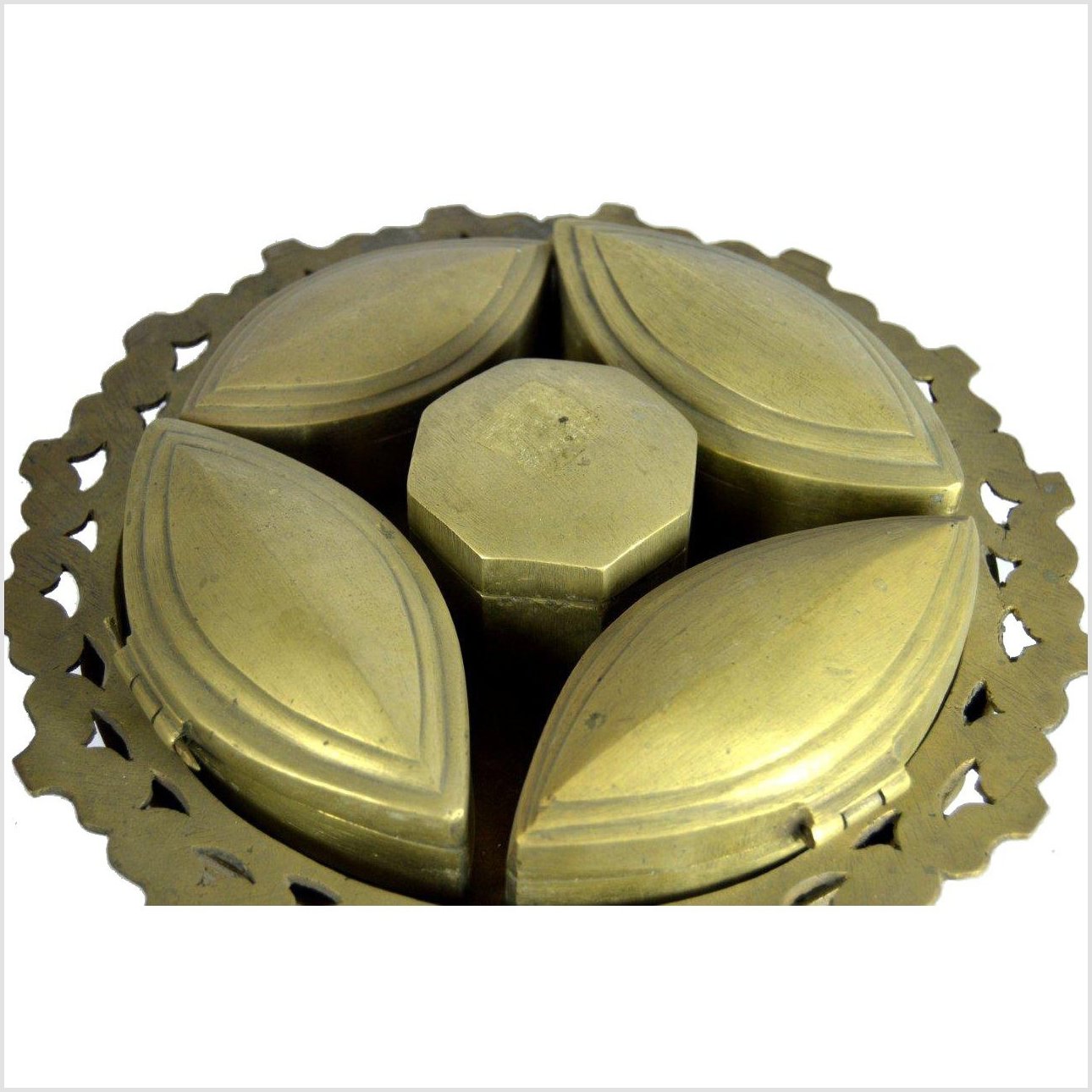 Tiered Betel Nut Brass Box-4. Asian & Chinese Furniture, Art, Antiques, Vintage Home Décor for sale at FEA Home