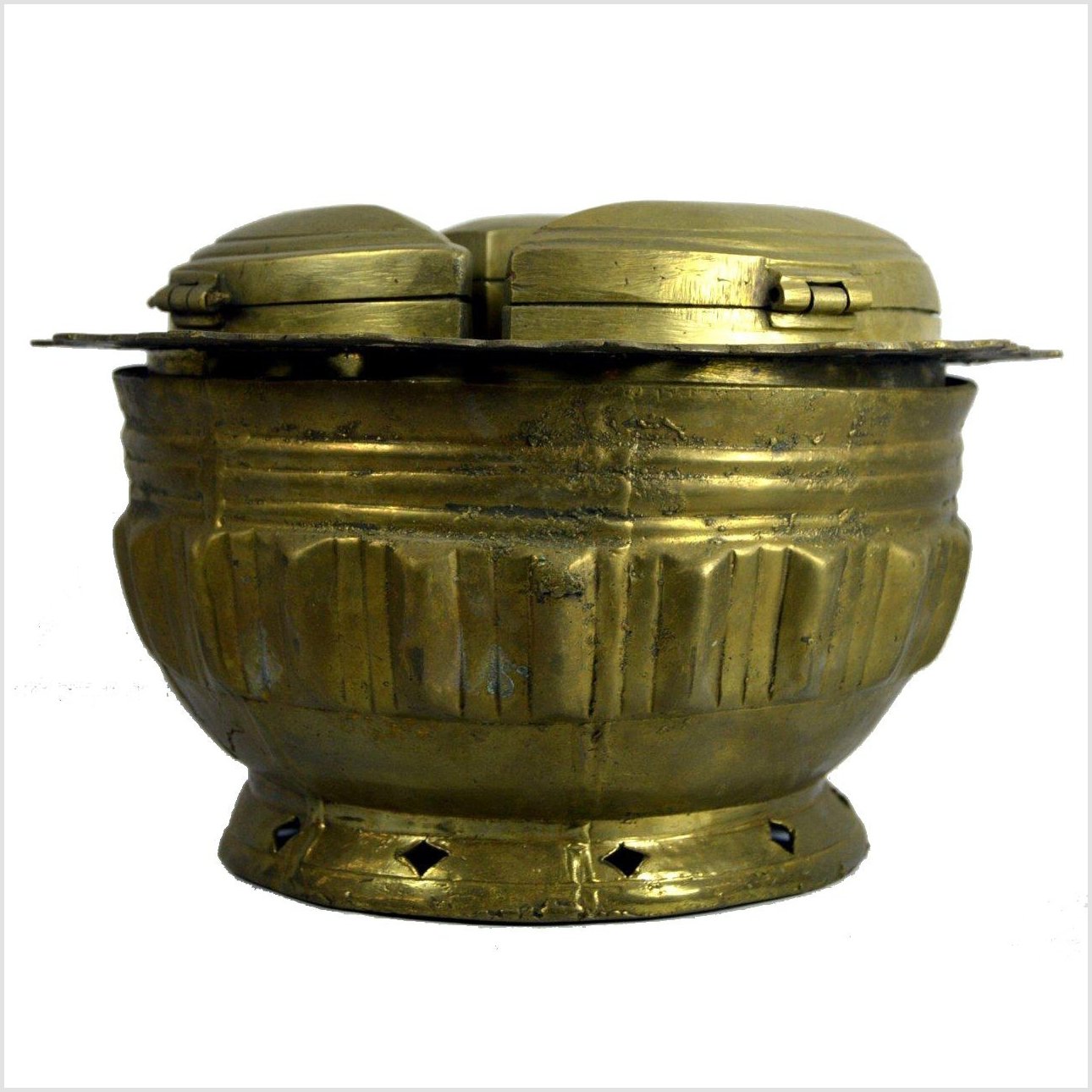 Tiered Betel Nut Brass Box-5. Asian & Chinese Furniture, Art, Antiques, Vintage Home Décor for sale at FEA Home
