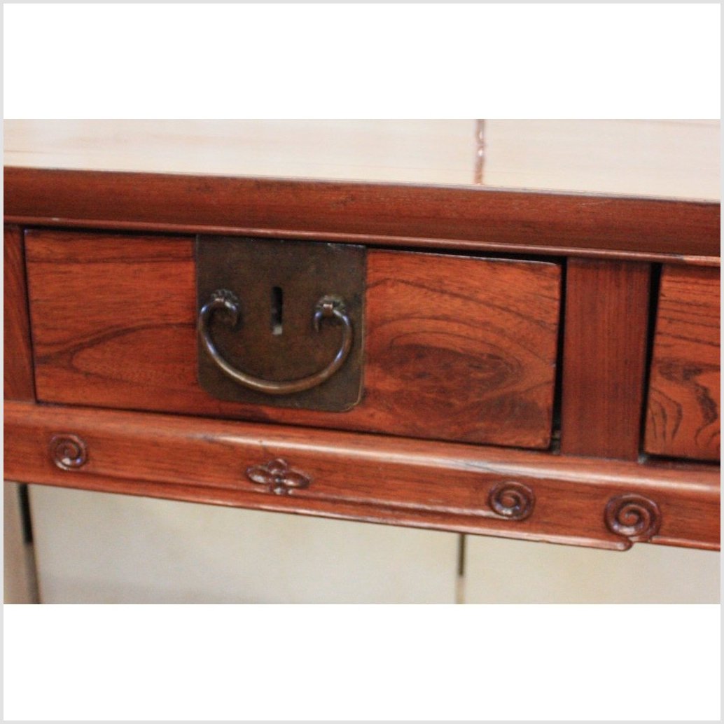 Triple Drawer Desk-4. Asian & Chinese Furniture, Art, Antiques, Vintage Home Décor for sale at FEA Home