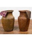 Two Oversized Chinese Rattan Grain Baskets with Flaring Necks, Sold Each-5. Asian & Chinese Furniture, Art, Antiques, Vintage Home Décor for sale at FEA Home