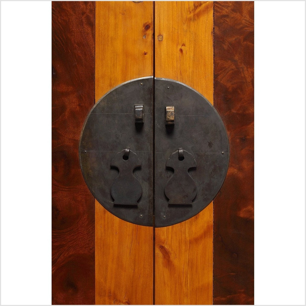 Two-Tone Burl Wood, Elmwood Armoire with Doors and Drawers-3. Asian & Chinese Furniture, Art, Antiques, Vintage Home Décor for sale at FEA Home